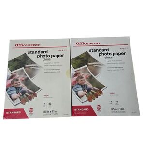 Office Depot 394-925 Standard Glossy Photo Paper 8.5x11 Inkjet 200ct White 49lb